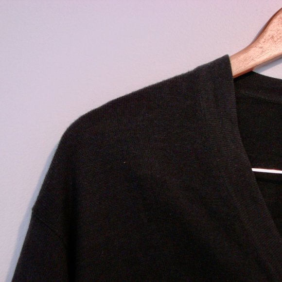 Wool Blend Dark Gray Black Cardigan Sweater Button Front Izod Size Large - Picture 8 of 14